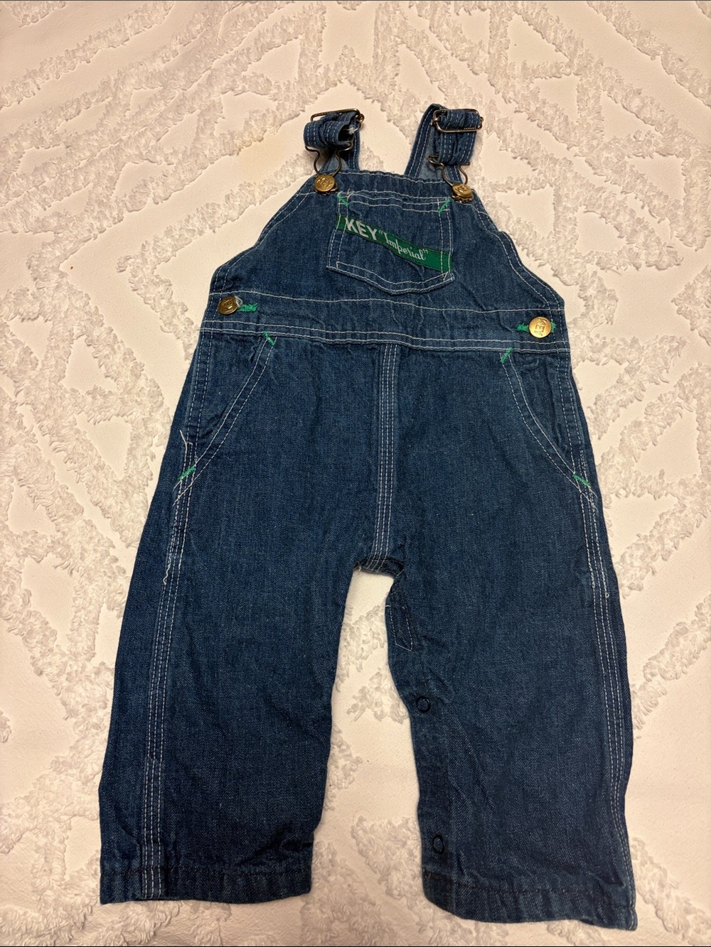 Kids Denim Overalls in Dark Blue